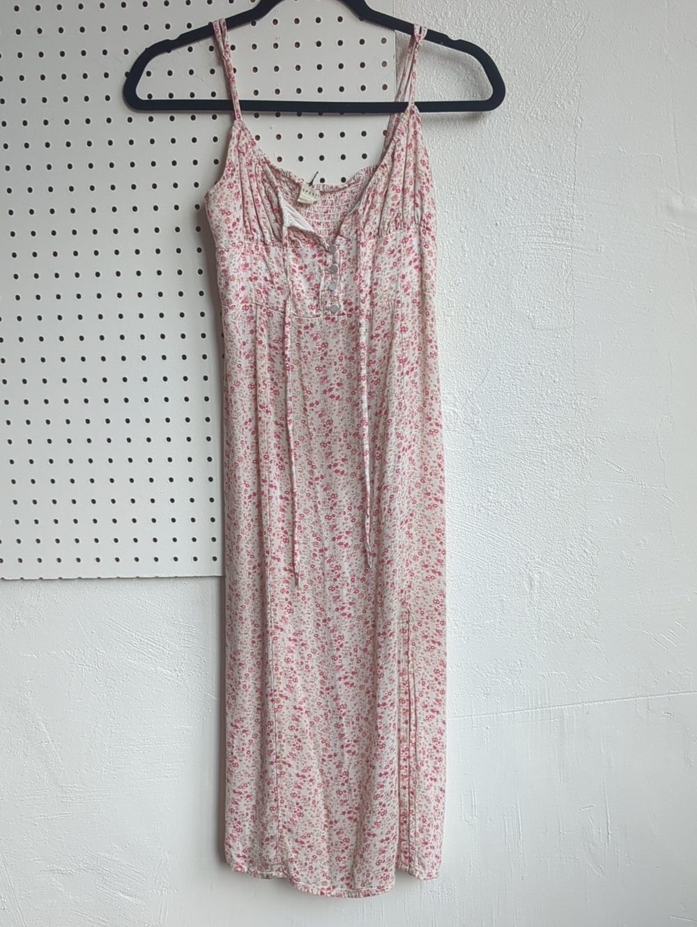 Aeropostale Pink Floral Slip Dress with Spaghetti Straps